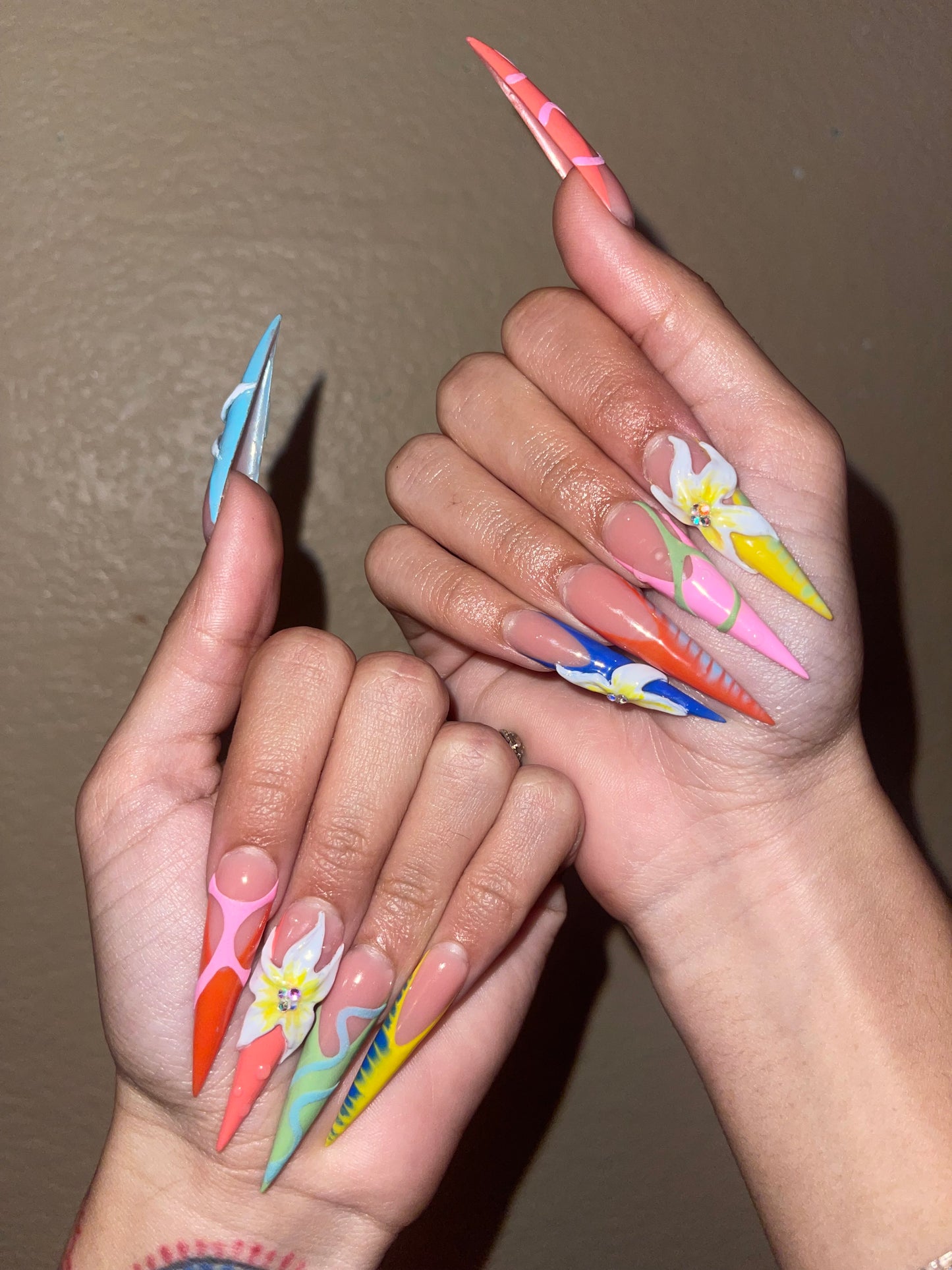 'Polychroma' Stiletto Press On Set