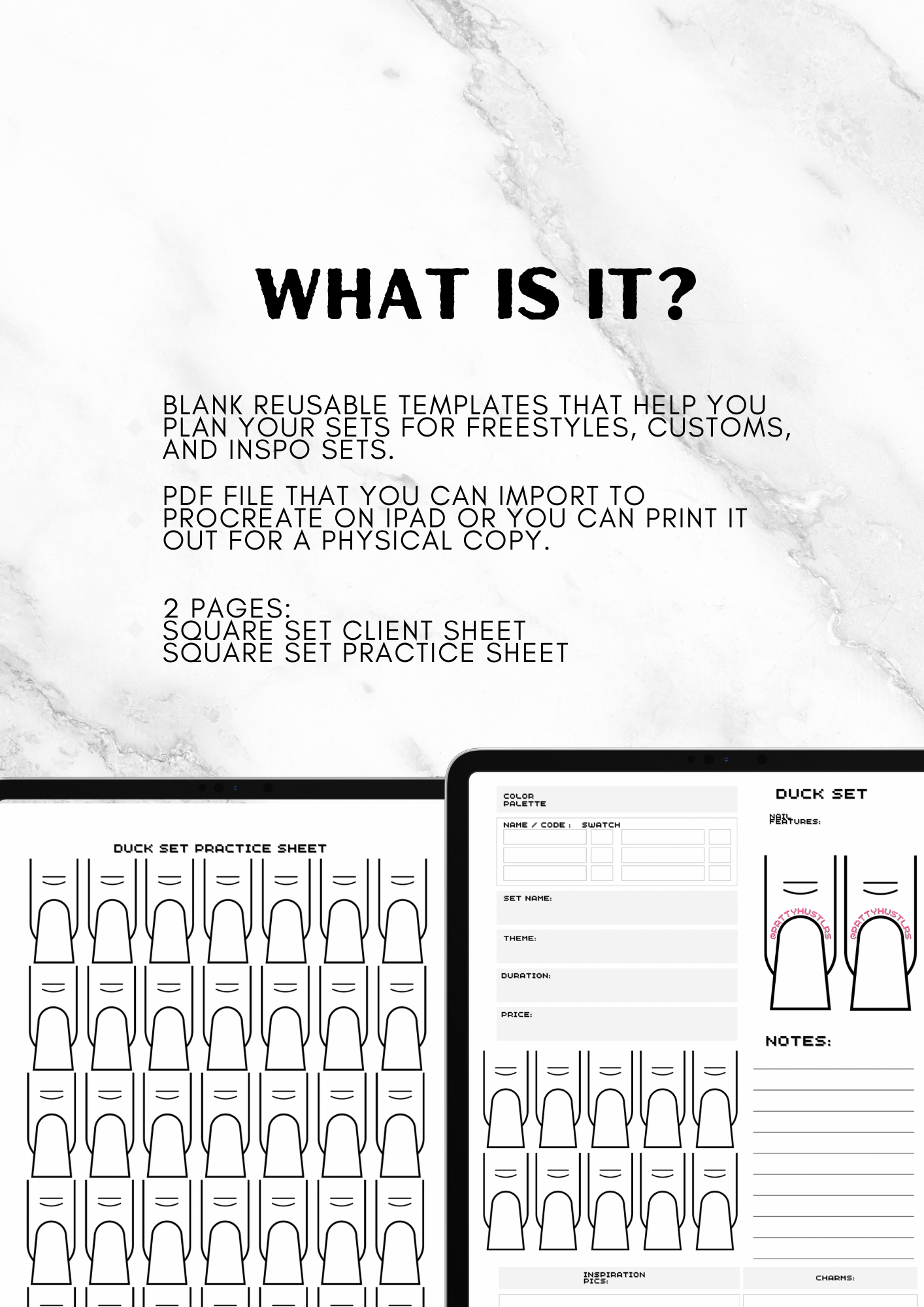 Digital Nail Practice Sheets Pack