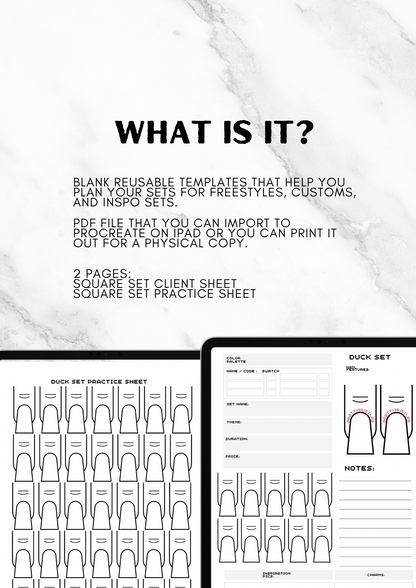 Digital Nail Practice Sheets Pack